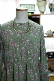 Vintage Green Floral Dress Size S