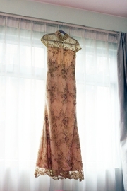 Gold Lace Qipao, Chinese dress, Cheongsam, Chipao Wedding