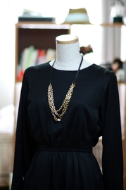 Vintage 70s Japanese Black dress (Size M)