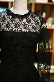 1980s Gunne Sax Black Lace Cocktail Mini Dress Sz S/M