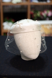 Vintage 1960s White Cream Taupe Wedding Veil Veiled Netti