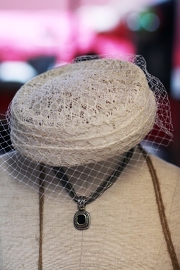 Vintage 1960s White Bridal Hat With Veil Pillbox