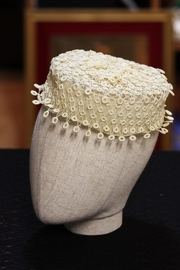 1960s Vintage Ivory Lace Pillbox Hat