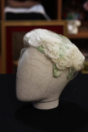 1960s Vintage Floral Hat with ivory Veil