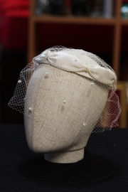 1950s Vintage Cream Bridal Hat