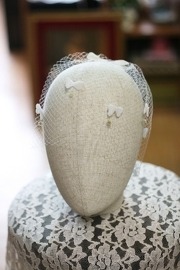 1960s White Bow Veil with Original Box