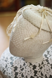 1960s Ivory Unique Halo Bridal Hat