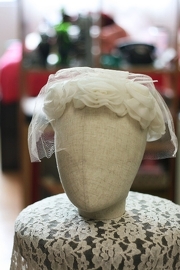1960s Ivory Bridal Floral Hat