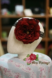 Handmade Red Silk Bridal Flower Hair Clip