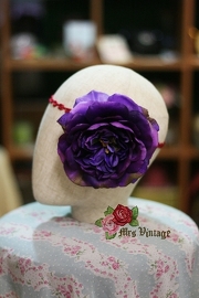 Handmade Purple Silk Bridal Flower Hair Clip