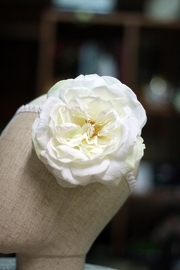 Handmade Pure White Silk Bridal Flower Hair Clip