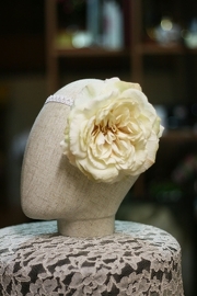 Handmade Ivory Silk Bridal Flower Hair Clip