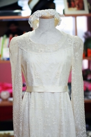 1960's Vintage Bohemian Crème Wedding Dress SzS/M