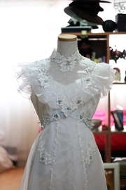 1970's Vintage Something Blue Wedding Gown XS/S