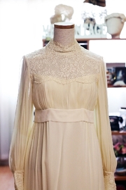 Vintage 1970's William Cahill Ivory Wedding Gown