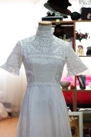 Vintage Short sleeves Wedding Dress gown XS/S