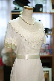 Vintage Short sleeves Wedding Polka dot Dress S/M