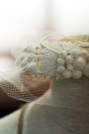 Vintage 1950s Antique White Grapes Bridal Hat