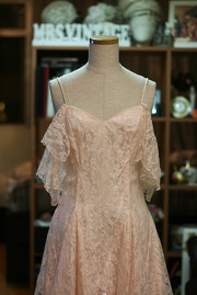 1980s Pink Sparkly Party Dress with Lace Overlay