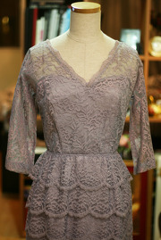 1950s Light Purple Lace Cocktail Dress Sz S