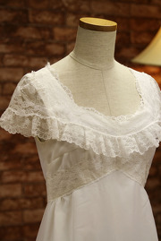 1970s Lace Capelet Wedding Dress