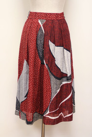 Vintage Red, White and Black Geometric Skirt