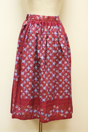 Vintage Deep Red Floral Skirt
