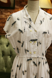 Vintage 1980s White Cotton Shirt Dress