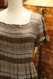 Vintage 1970s Brown Stripped Dress