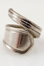 Vintage Silverplate Simple Spoon Ring Size 6.25