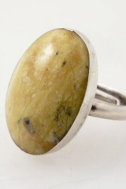 Adjustable Antique Jasper and Sterling Ring Size 6