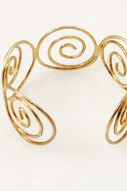 Vintage Handworked Chicest Gold Tone Spiral Bangle