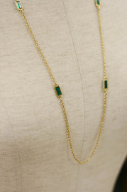 Vintage Sarah Coventry Faux Emerald Necklace