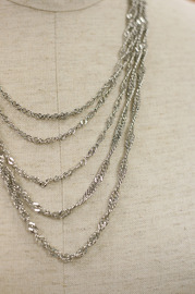 Vintage Silvertone 5-strands Necklace - Shiny and Gorgeous