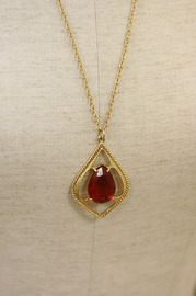 Vintage Sarah Coventr Huge Teardrop with a Red Rhinestone