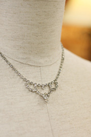 Vintage Rhinestone and Silver Necklace - WEDDING appeal
