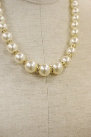 Vintage Pearl and Rhinestone Necklace - Wedding Appeal