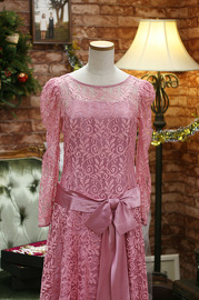 Vintage Pink Lace Dress Size S/M