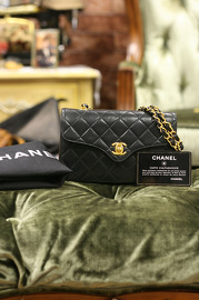 Vintage Chanel Black Quilted Leather Mini Shoulder Flap Bag