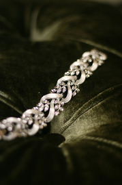 Vintage Signed LISNER Silvertone Bracelet - 7 inch - Detailed silver - Wedding - Bridal