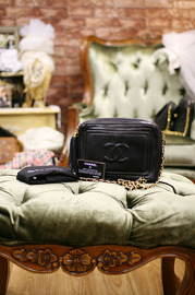 Vintage Chanel Black Leather Fringe Shoulder Bag