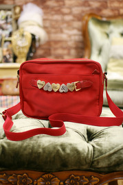Vintage Authentic Moschino Red Nylon Shoulder Bag