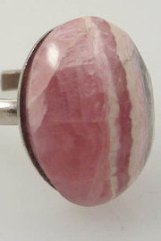 Vintage Natural Rhodochrosite Sterling Ring Sz 7