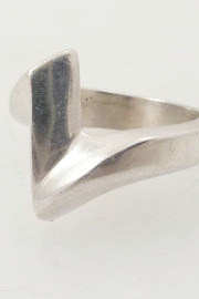 Vintage Mexican Sterling Lightning Bolt Ring Sz 6.75