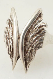 Vintage Artist Made Twirling Tree Seed Adjustable Ring Sz 8