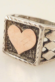 Vintage Heart of Gold Sterling Ring S5.5