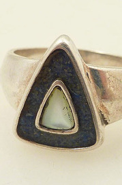 Vintage Casa Relios Southwestern Divine Triangle Sterling Ring Sz 6.25