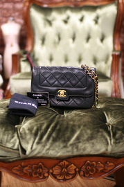 Vintage Chanel Black Quilted Leather Flap Shoulder Bag
