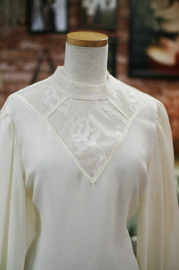 Vintage 1960s Ivory Lace Blouse