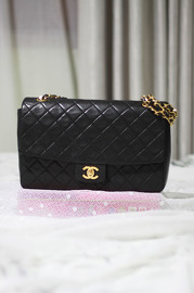 Vintage Chanel Black Quilted 2.55 Leather Flap Shoulder Bag Limited Edition 10